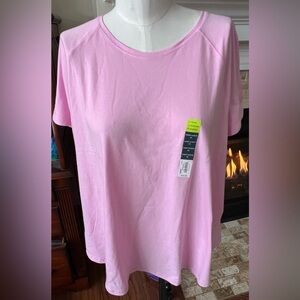 Tek Gear Size 3X 🆕 Cora pink soft jersey (cotton polyester) Core Raglan T-shirt